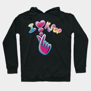 I love kpop (I finger heart kpop) Hoodie